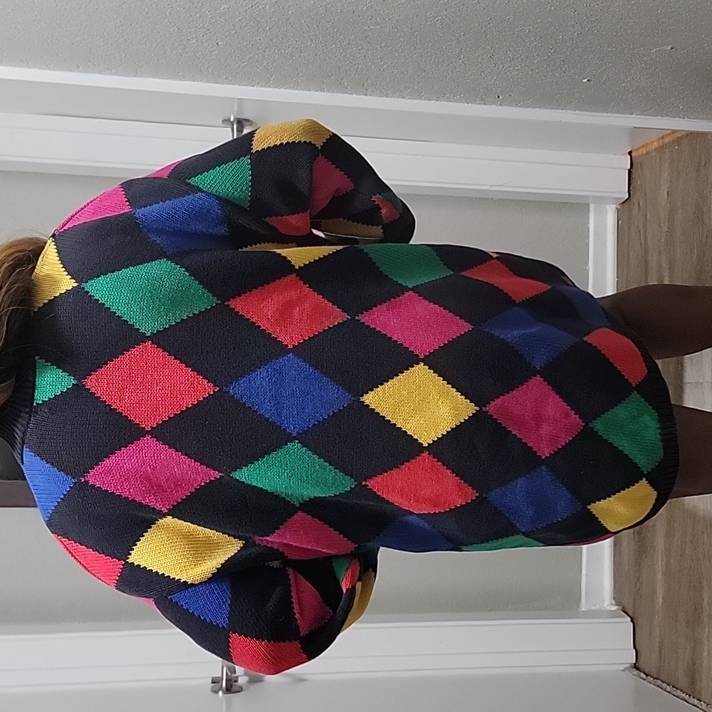 VTG| Vintage Multicolored Argyle Sweater - Picture 7 of 12